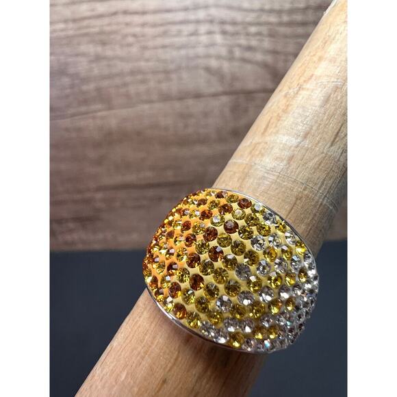 Signed Chelsea Taylor yellow ombré sterling silver ring size 8 - Picture 8 of 16